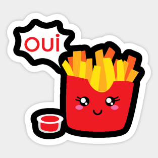 Oui French Fries Pommes Frites Chips Fast Food Gift Sticker